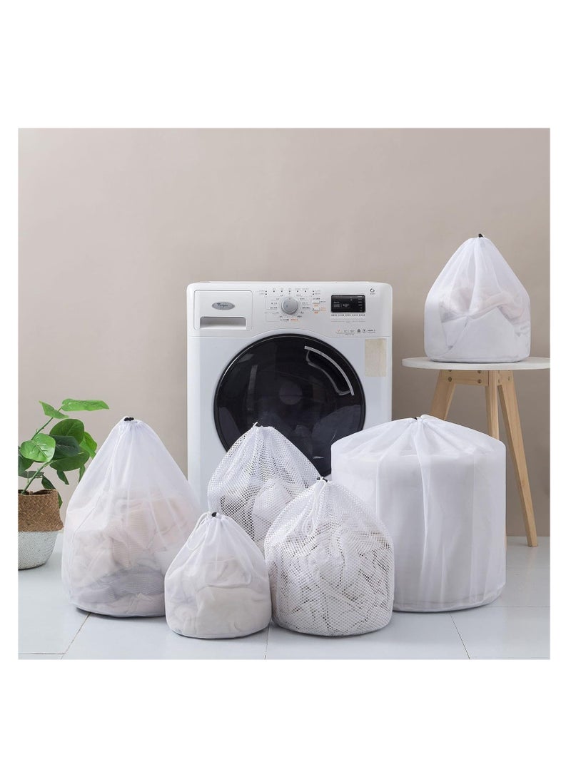 SYOSI - Mesh Laundry Bags Pack of 4 Durable Drawstring Laundry Washing Bags for Delicates Garments Lingerie Socks Bras and Baby Clothes (Coarse & Fine Mesh) - Image 1