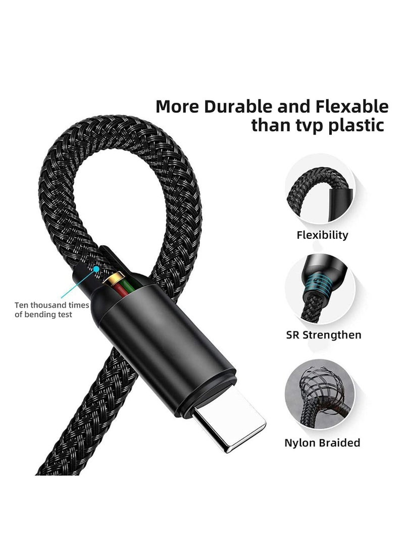 Captaintech Nylon Braided Surface Connect to USB C Charging Cable, Compatible with Microsoft Surface Pro 7/6/5/4/3 Go3/2/1 Laptop4/3/2/1, Must work with 45W 15V3A USB-C Charger (Black, 6ft) - Image 3