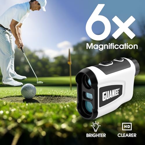 GUANIEE Golf Range Finder with Slope 600/1000YDS, 6X Magnification, 1 Yard Accuracy, Rechargeable Laser Range Finder White 600Y - Image 5