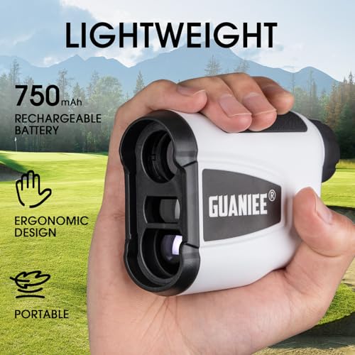 GUANIEE Golf Range Finder with Slope 600/1000YDS, 6X Magnification, 1 Yard Accuracy, Rechargeable Laser Range Finder White 600Y - Image 4