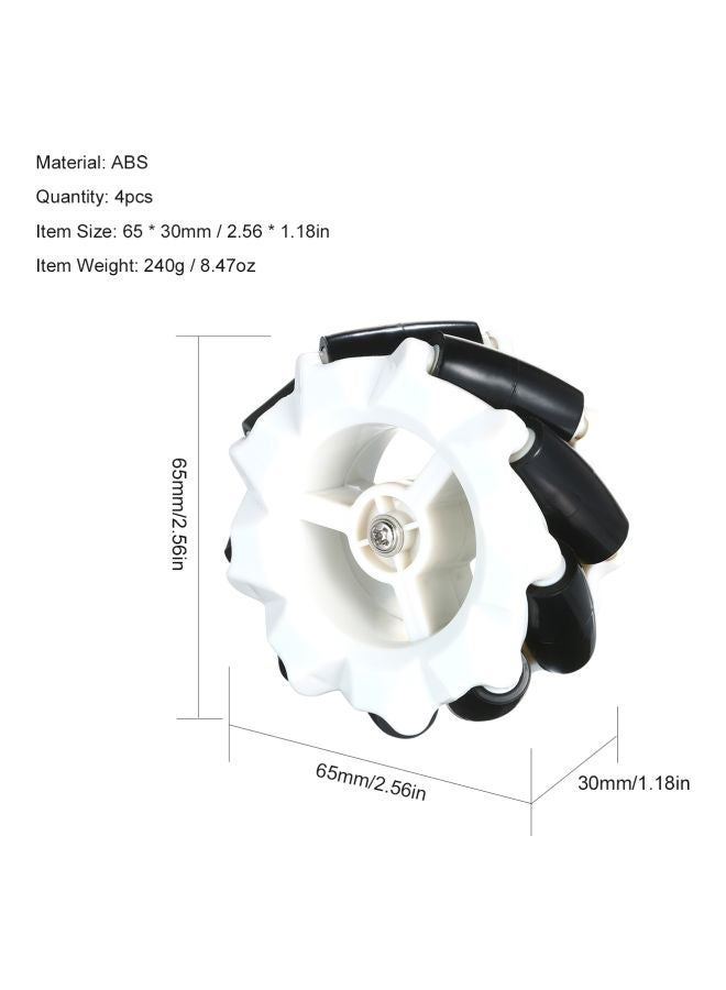 NIBEMINENT 4-Piece Mecanum Omnidirectional Wheel Set 65x65x30mm - Image 3