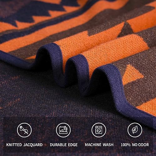 ACUSHLA Merino Wool Blanket - Soft Warm Thick Washable Large Bed Couch Camping Outdoor Travel Throw Blanket All Weather, Flame Blue 79X63 - Image 4
