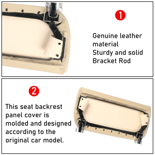 Jaronx Compatible with BMW Seat Back Pocket Cover for 5 Series F10 F11/7 Series F01 F02/X5 F15 /X6 F16, Genuine Leather Driver Side/Passsenger Side Backseat Pocket Cover Replacement-Beige - Image 5