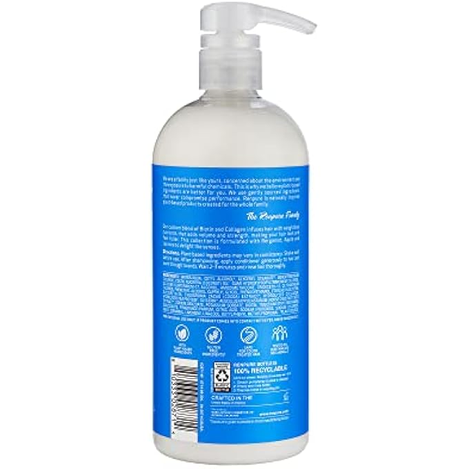 Renpure PLANT BASED BIOTIN AND COLLAGEN THICKENING VOLUME CONDITIONER - LEAVES HAIR LOOKING LUSCIOUS - GENTLE FORMULA - DYE, CRUELTY AND PARABEN FREE - RECYCLABLE, PUMP BOTTLE DESIGN - 24 FL OZ - Image 2