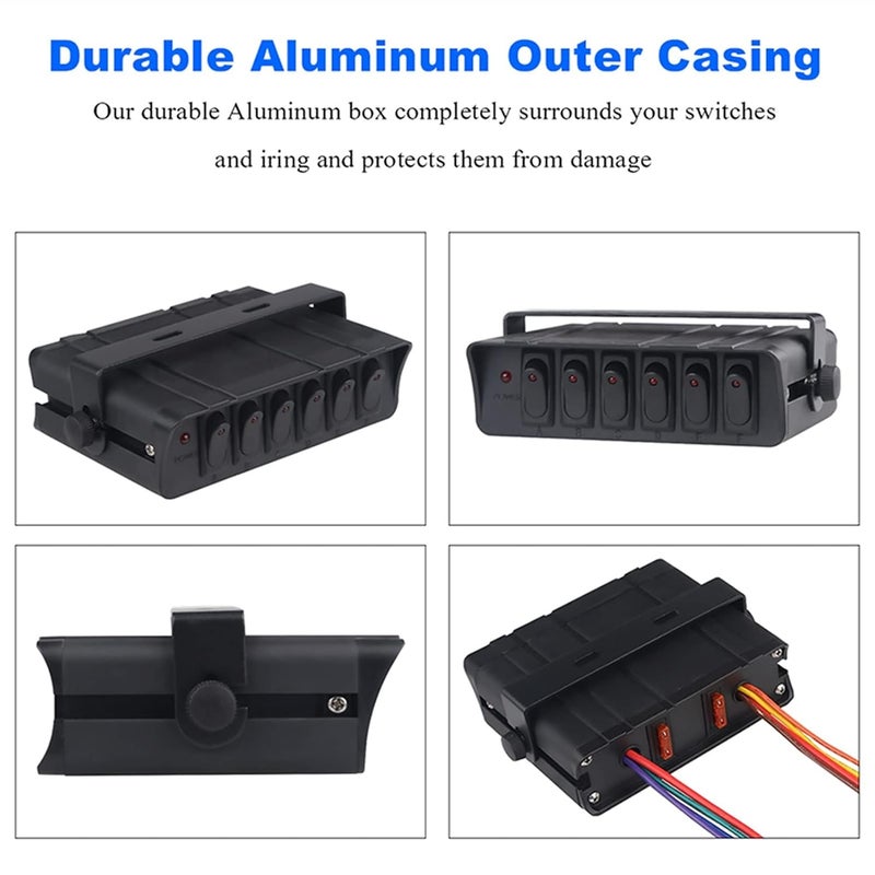 DEMULAX 6 Gang Rocker Switch Panel for Marine and Automotive - Image 3