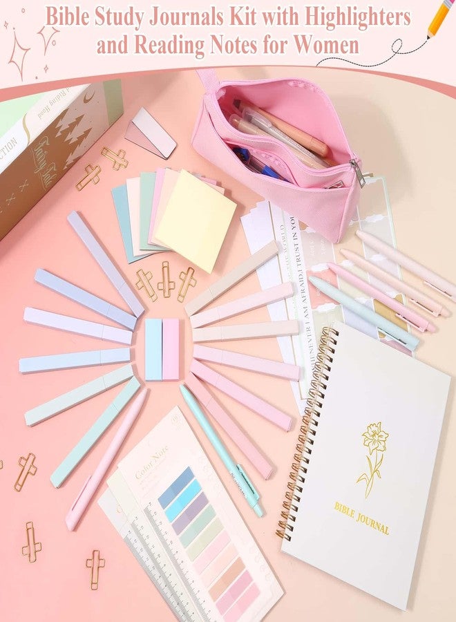 Flasoo 106 Pack Bible Study Supplies Journaling Kit for Women, Church Journal Note Taking Annotation Kit, Tabs and Highlighters Set with Pencil Case and More Bible Accessories Christian Gift - Image 2