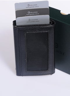 Grande Unisex Genuine Leather Mechanism Card Holder Grerkcz725 Black  - Image 4