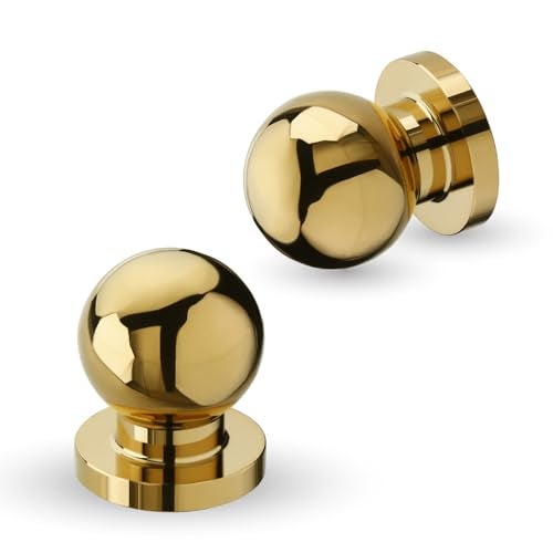 LAPO Cabinet Knobs for Cupboards & Drawers | Stainless Steel Material | Premium PVD Gold Finish | Round Design Furniture Knob| Easy Installation | 3 Years Warranty | Pack of 9 - Image 1