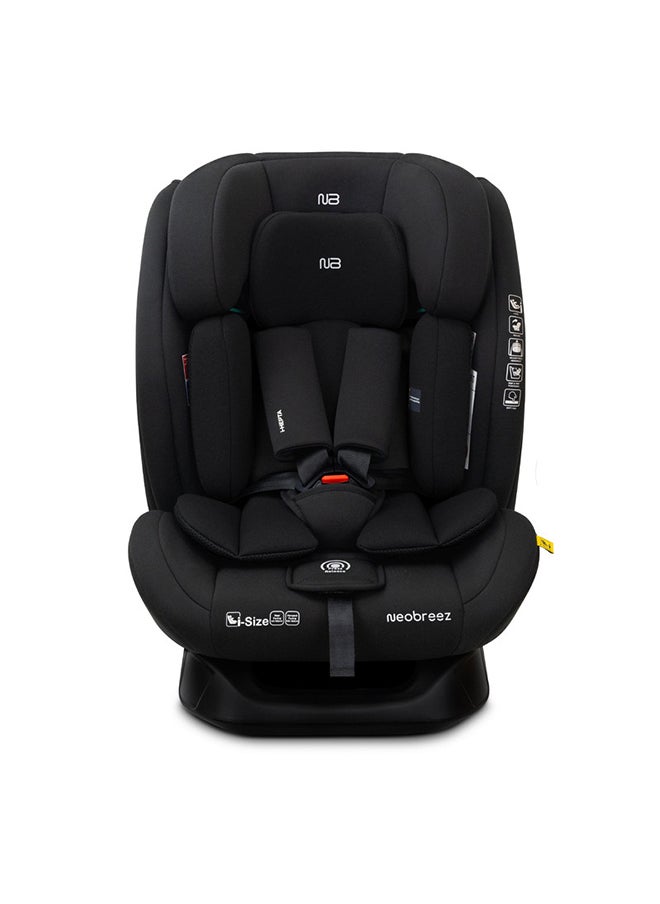 neobreez I-Hepta All-In-One Convertible Baby Infant Toddler Car Seat Latest I-Size Ecer129, Recline & Adjustable, Memory Foam, Lumbar & Reducing Cushion Forward & Rear Facing,  Group 0/1/2/3 0-36 Kg, 0-12Years  - Image 1