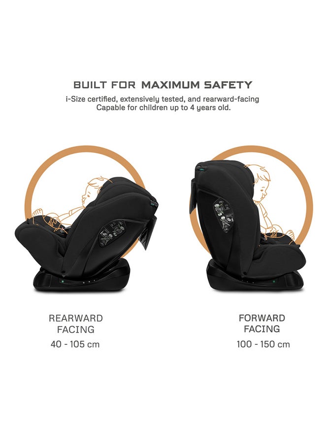 I-Hepta All-In-One Convertible Baby Infant Toddler Car Seat Latest I-Size Ecer129, Recline & Adjustable, Memory Foam, Lumbar & Reducing Cushion Forward & Rear Facing,  Group 0/1/2/3 0-36 Kg, 0-12Years