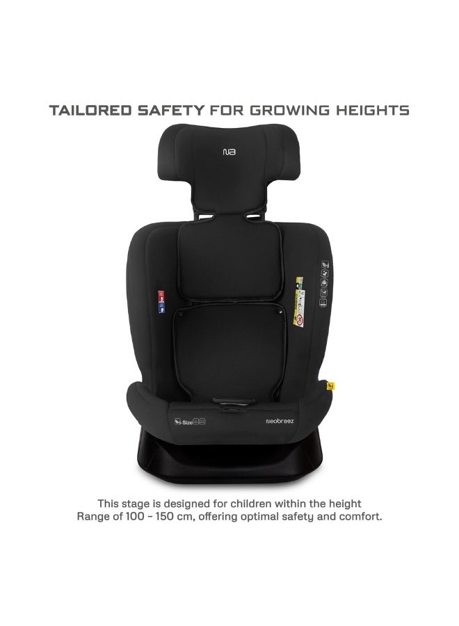 نيوبريز مقعد سيارة للسفر متعدد الوظائف من آي-هيبتا للأطفال من حديثي الولادة حتى  سنة، قابل للتعديل والانحناء، مع وسادة ذاكرة ودعم قطني، - كجم، -، ، حزام خماسي النقاط - Image 5