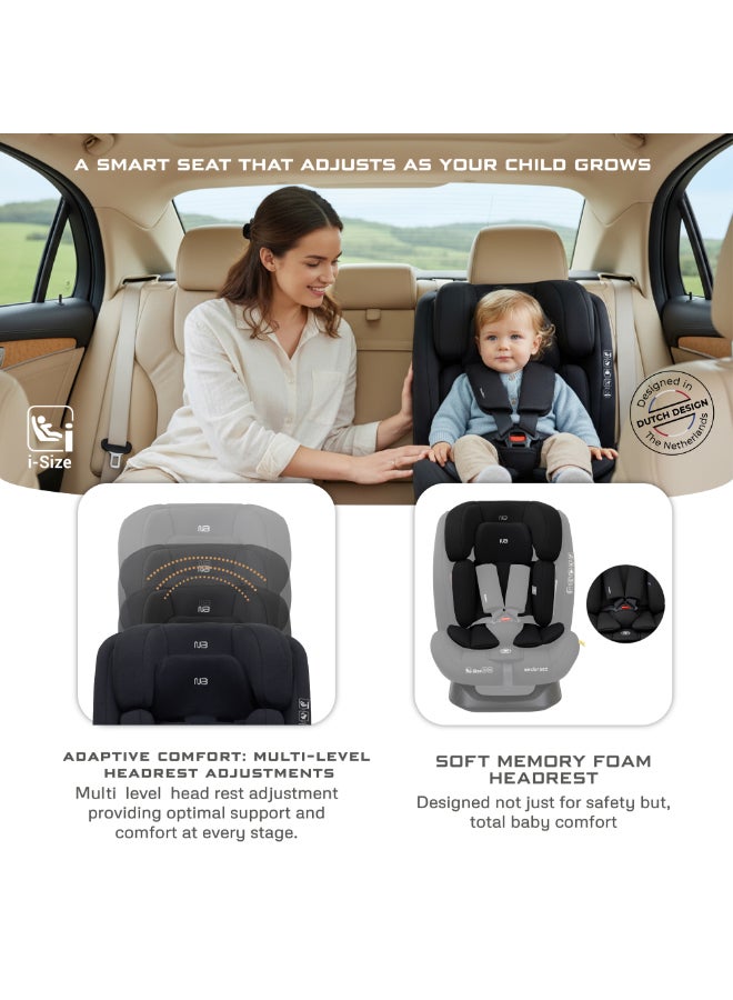 neobreez I-HEPTA All-in-1 Convertible Travel Car Seat for Baby, Toddler Child Girls Boys, i-Size, ECER129, Reclining&Adjustable Memory Foam, Lumbar&Reducing Cushion 0–36kg, 0–12Yrs, Group 0/1/2/3, 5-Point Harness - Image 5