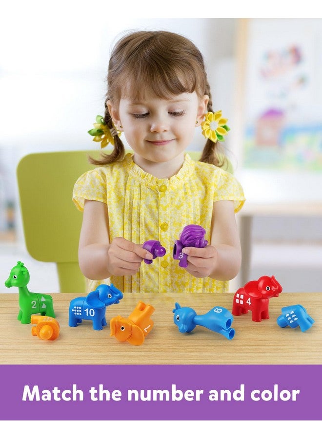 Coogam Number Matching Toy Set, 10pcs Double-Sided Animal Number Counting Game, Preschool Montessori Fine Motor Skill Mathematics Educational Toys for 3 4 5 Year - Image 2