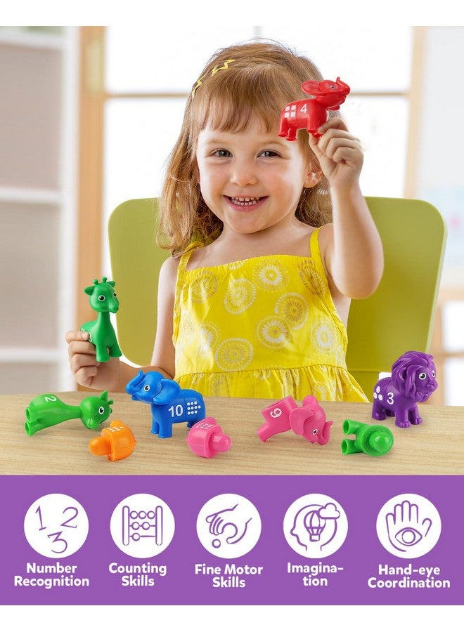 Coogam Number Matching Toy Set, 10pcs Double-Sided Animal Number Counting Game, Preschool Montessori Fine Motor Skill Mathematics Educational Toys for 3 4 5 Year - Image 5