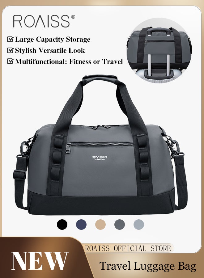 roaiss Waterproof Travel Duffle Bag for Men and Women Large Capacity Simple Versatile Crossbody Travel Bag Fitness Bags Fashionable Short Business Trip Luggage Bag in Dry and Wet Separation  - Image 1