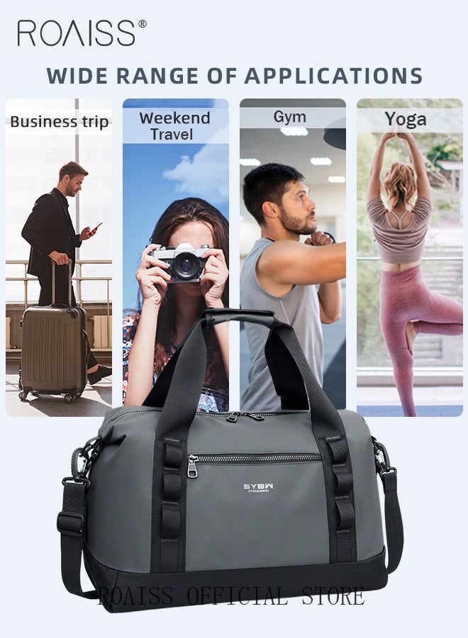 roaiss Waterproof Travel Duffle Bag for Men and Women Large Capacity Simple Versatile Crossbody Travel Bag Fitness Bags Fashionable Short Business Trip Luggage Bag in Dry and Wet Separation  - Image 5