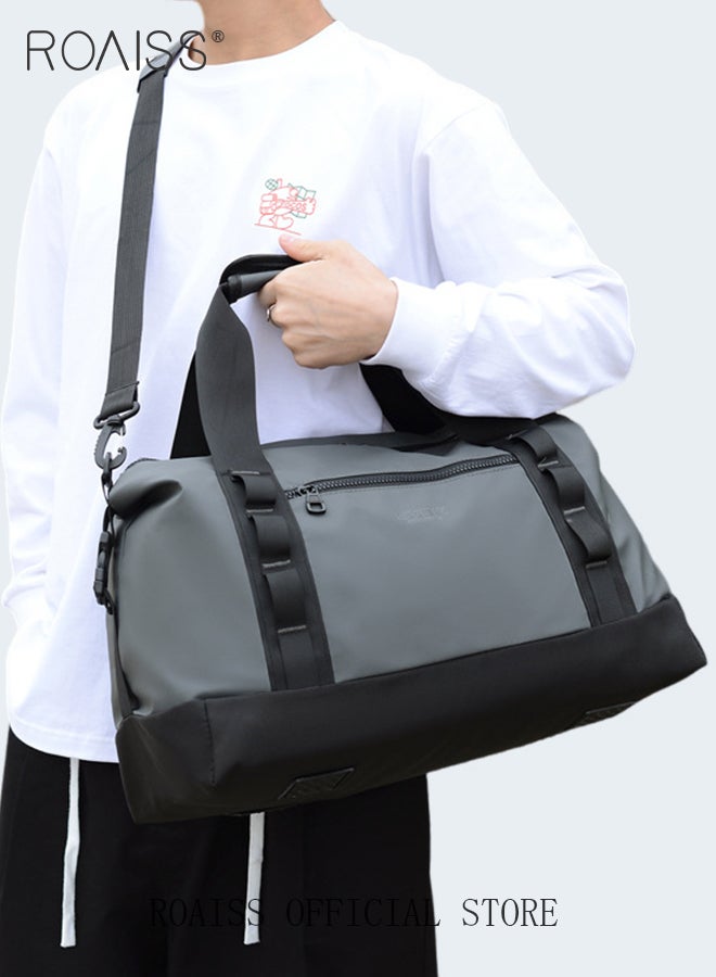 roaiss Waterproof Travel Duffle Bag for Men and Women Large Capacity Simple Versatile Crossbody Travel Bag Fitness Bags Fashionable Short Business Trip Luggage Bag in Dry and Wet Separation  - Image 3