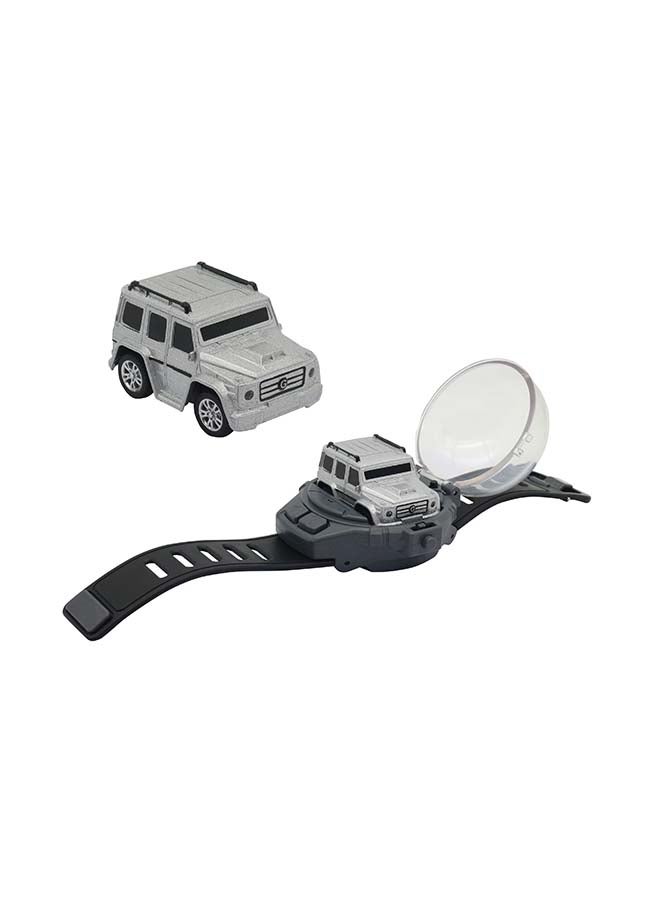 D-Power 1:64 Scale Watch Remote Control Car (Silver)– 2.4GHz Mini RC Car with Wearable Controller | Compact Racing Toy for Kids Ages 3+