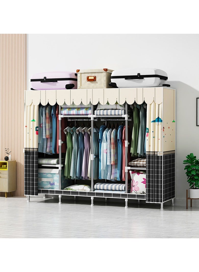 Portable Clothing Wardrobe With Storage Cupboard Organiser 165*170*45  - Image 1