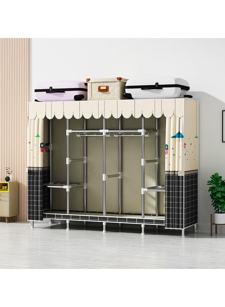 Portable Clothing Wardrobe With Storage Cupboard Organiser 165*170*45  - Image 2