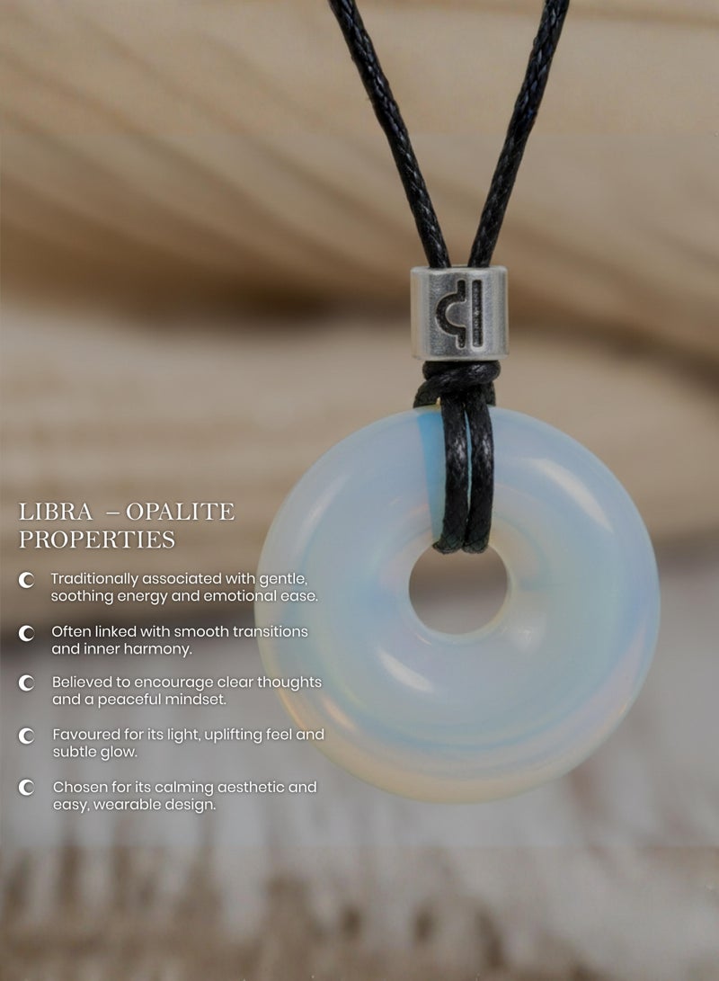 British Fossils Zodiac Pendant Libra - Opalite - Image 5