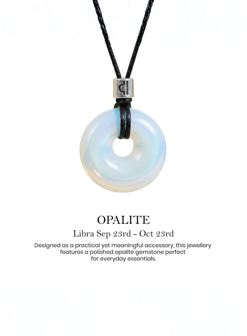 British Fossils Zodiac Pendant Libra - Opalite - Image 4