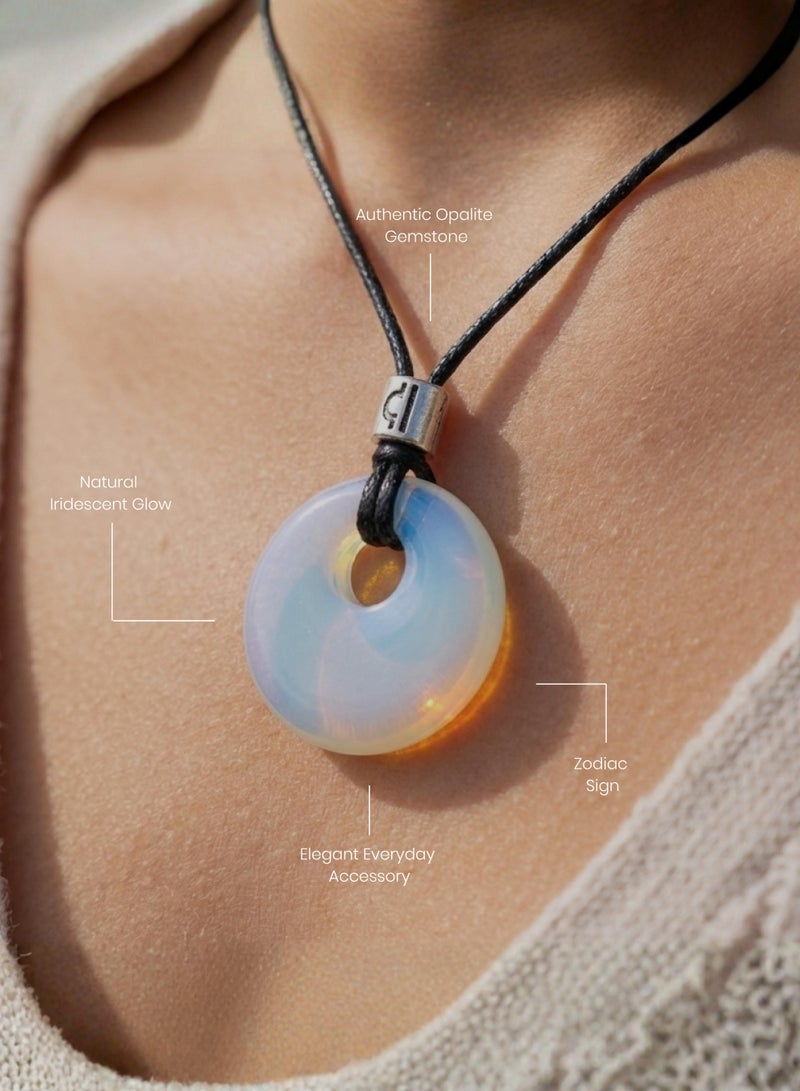 British Fossils Zodiac Pendant Libra - Opalite - Image 3