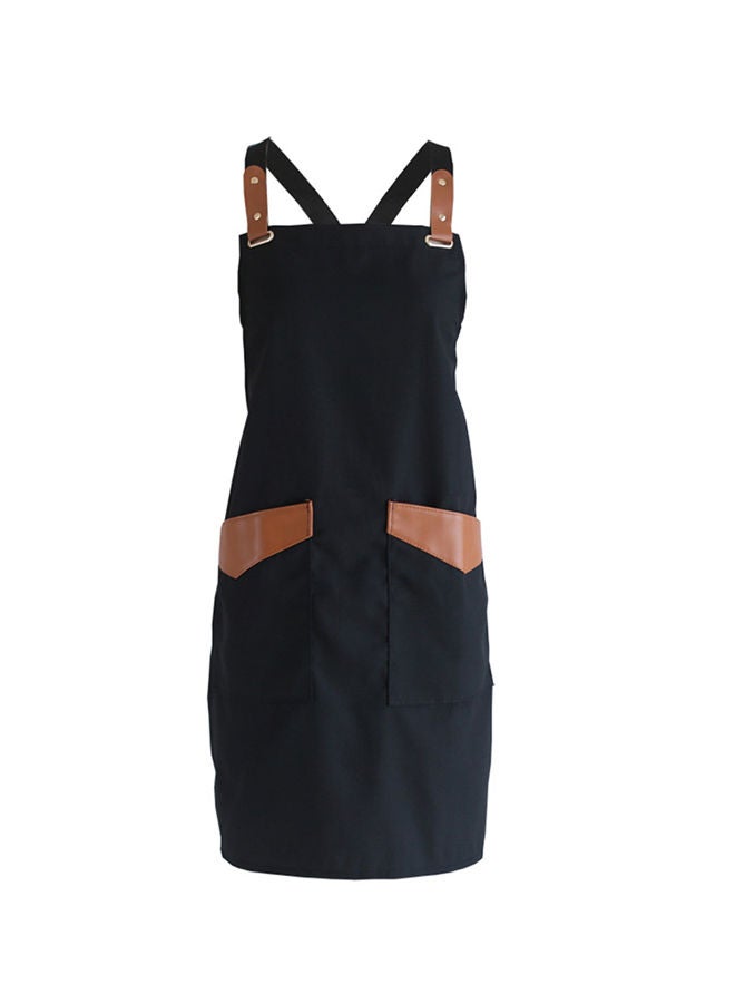 NIBEMINENT Apron With Adjustment Strap And Two Pockets Black 63x74cm - Image 1