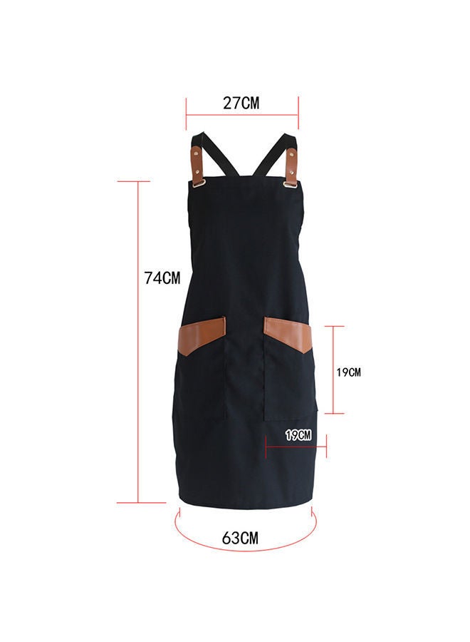 NIBEMINENT Apron With Adjustment Strap And Two Pockets Black 63x74cm - Image 2