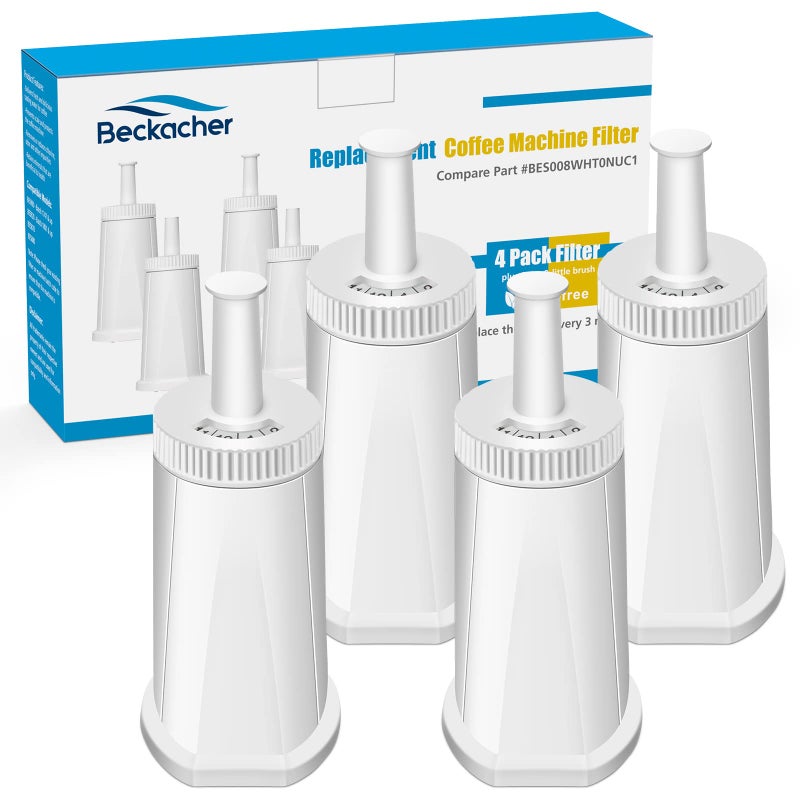 4 Pack Breville Water Filters Compatible with Breville BES880 Barista Touch BES990 BES980 Oracle Touch and BES878 BES920 Bambino ClaroSwiss Sage Espresso coffee Machine