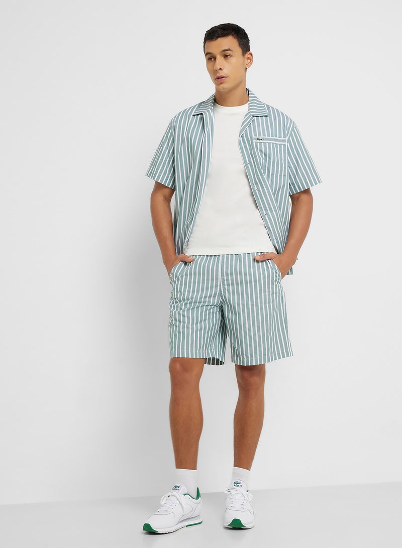 لاكوست شورت مخطط بقصة مريحة - Image 2