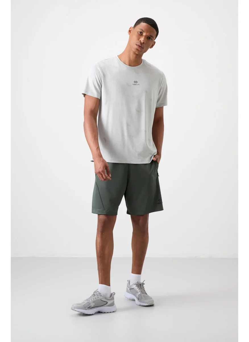 Tommy Life Khaki Polyester Thick Soft Comfort Fit Men's Shorts - 81273