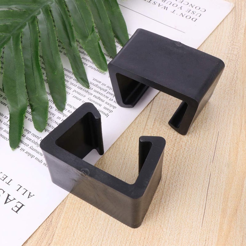 VOSAREA 4Pcs Rattan Made Chair Fastener Clips Sturdy Sofa Clip for Easy Installation for Living Bedroom Office Furniture Support Black - Image 3