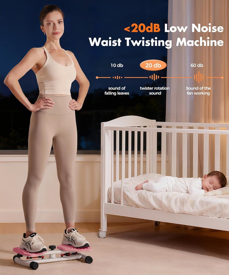 RENRUI Waist Twister Machine with Smart LED Monitor - 300lbs Capacity, Ultra-Quiet Home Gym Equipment for Women - Image 5