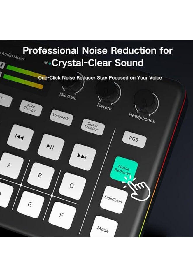 general Gaming Audio Interface, Pro-preamp with 48V Phantom Power, Voice Changer & DJ Mixer Effects, RGB Lighting for Live Streaming, Podcasting, Recording, Stream Deck Compatible, Gaming Audio Mixer - Image 3