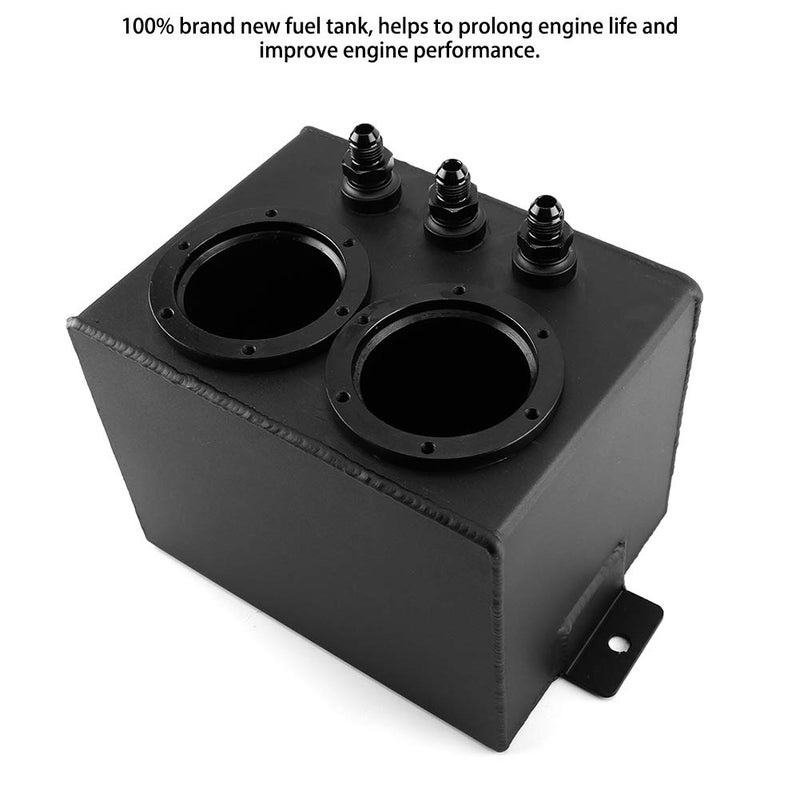 Gearwell 4L Racing Car Fuel Cell Gas Tank Drift Fuel Fluctuate Tank Car Fuel Swirl Fluctuate Pot Tank Can Alloy Fluctuate Tank Aluminum Automobile Repacking Tools Universal Black - Image 2