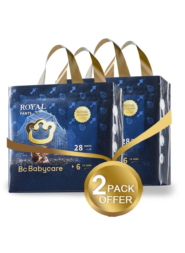 Babycare Babycare Royal Baby Diaper Pants, Size 6, 15-25 kg, 56 Pieces, Pack of 2  - Image 1