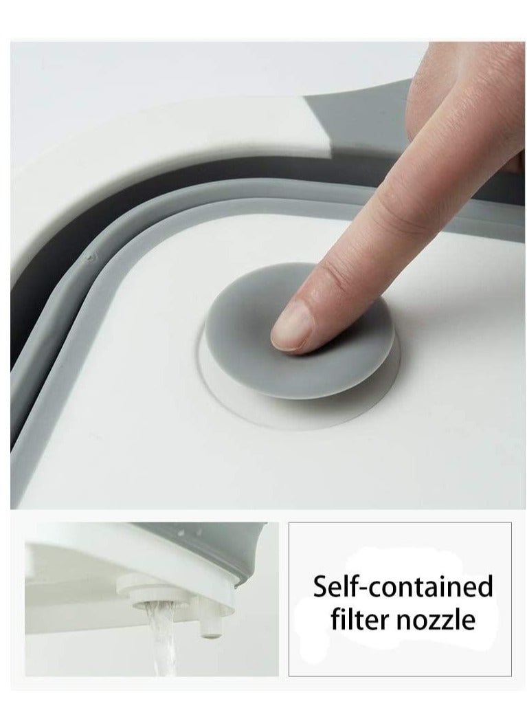 Multi-function 3-in-1 Collapsible Cutting Board Foldable Food Strainers,Drain Basket,Folding Drain Basket, Folding Chopping for Kitchen - Image 4
