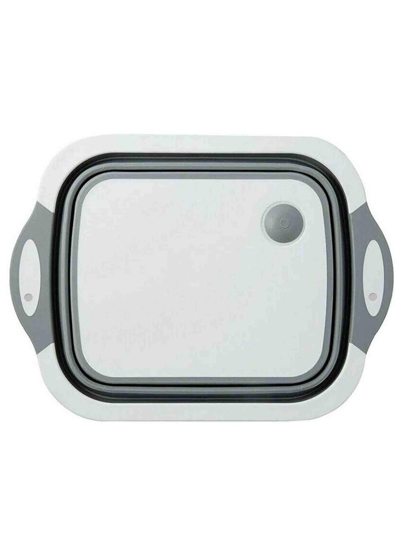 Multi-function 3-in-1 Collapsible Cutting Board Foldable Food Strainers,Drain Basket,Folding Drain Basket, Folding Chopping for Kitchen - Image 1
