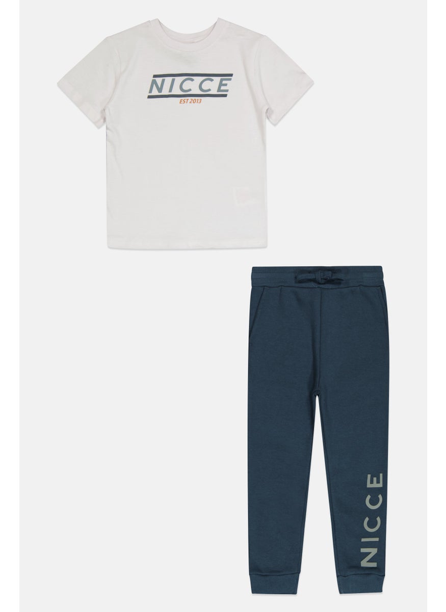 Nicce Toddlers Boy 2 Pieces Brand Logo T-Shirt And Pants Set, Multicolor  - Image 1