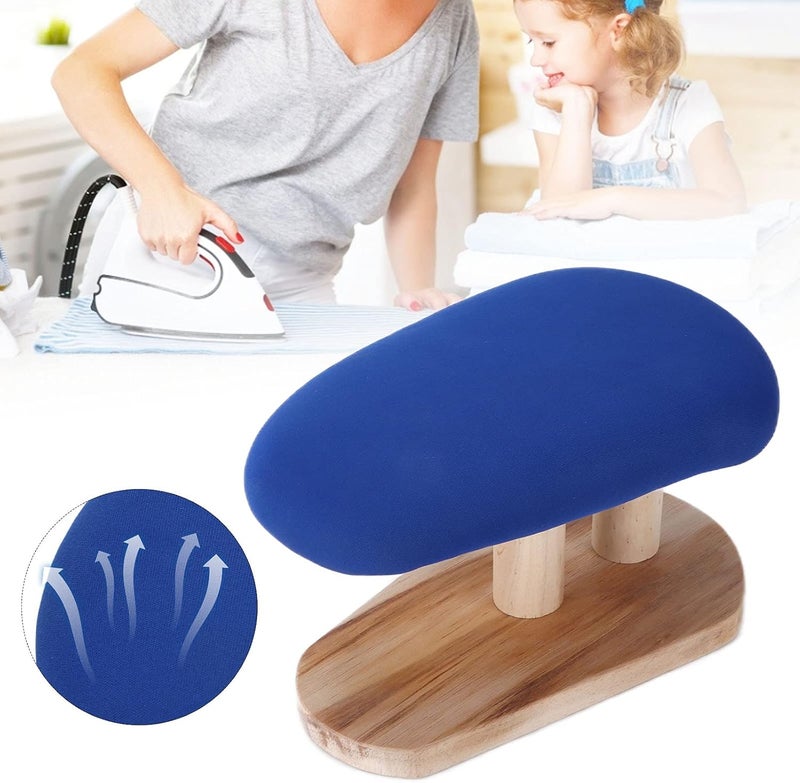 klarako Tabletop Ironing Board, Portable Small Ironing Board with Heat Resistant Cover & Wood Leg, Space Saving Rounded Mini Ironing Board for Home, Travel, Sewing, Craft Room (Square - Image 4