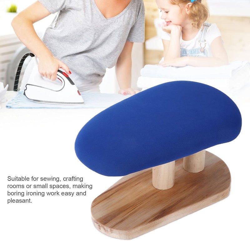 klarako Tabletop Ironing Board, Portable Small Ironing Board with Heat Resistant Cover & Wood Leg, Space Saving Rounded Mini Ironing Board for Home, Travel, Sewing, Craft Room (Square - Image 2