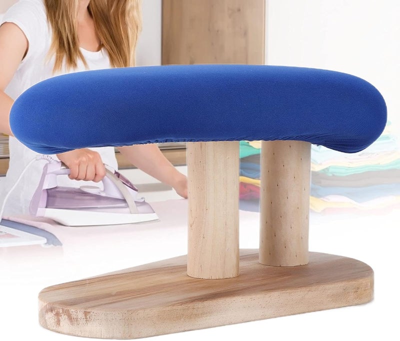 klarako Tabletop Ironing Board, Portable Small Ironing Board with Heat Resistant Cover & Wood Leg, Space Saving Rounded Mini Ironing Board for Home, Travel, Sewing, Craft Room (Square - Image 5