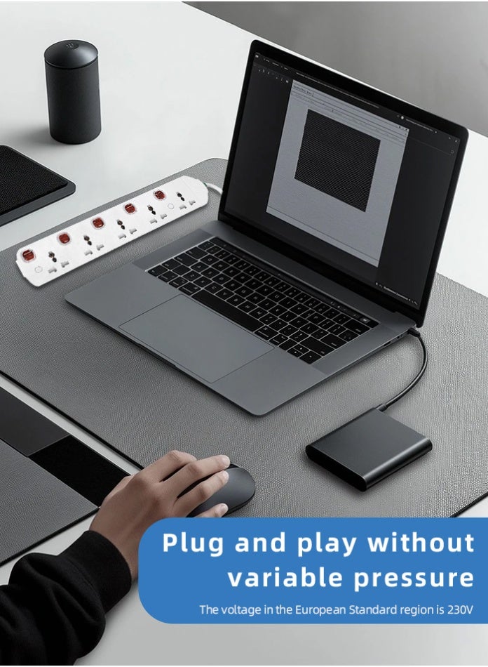 5-Way Extension Cord with Individual Switches, Surge-Protected Power Strip for Home & Office, 3M Heavy-Duty PVC Cable, 250V 13A BS1363 Plug, Safe ABS Copper Multi-Socket Extension - Image 5
