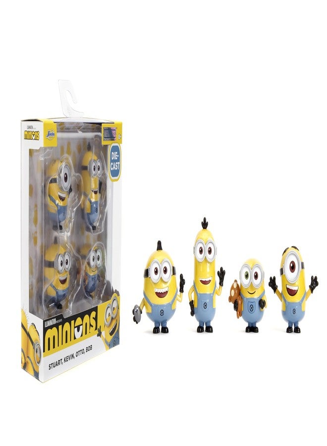 Jada Despicable Me Minions Metalfigs 4-Pack - Stuart, Kevin, Otto, Bob - Collectible 2.5" Metal Figures, Wave 1 - Image 1