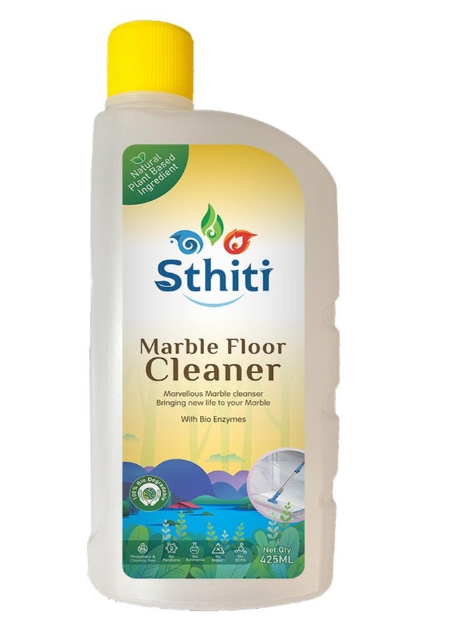 STHITI ECO Marble Floor Cleaner - Safe for Italian & Indian Marble | pH Neutral Formula | Preserves Shine & Surface Life | Non-Toxic, Plant-Based | Natural Oil Spearmint & Eucalyptus Aroma | 1000 ml - Image 1