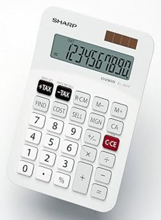 Sharp 10-digit electronic elsimate calculator el-331fb