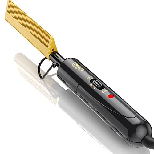 DAN Technology hot Comb Electric for Wigs,450℉Small hot Comb for Edges,Low and high Temperatures, Hair straightening Comb for Black Hair,Portable & Dual Voltage for Travel & Home… - Image 1