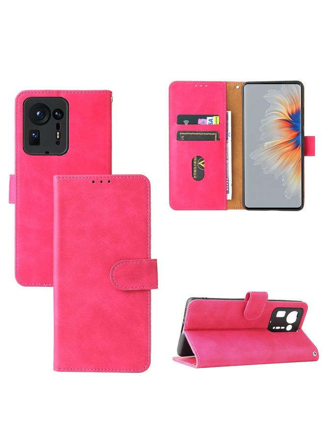 The Bros Solid Color Skin Feel Magnetic Buckle Horizontal Flip Calf Texture PU Leather Case with Holder & Card Slots & Wallet For Xiaomi Mix 4