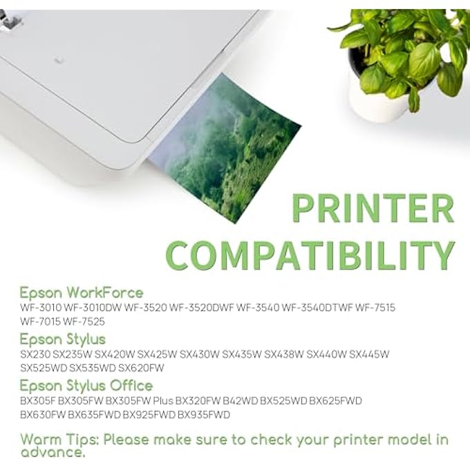 T1291 MULTIPACK INK CARTRIDGES COMPATIBLE WITH EPSON WF 3520 PRINTER CARTRIDGES FOR EPSON T1291 WORKFORCE WF-3540 WF-7515 WF-7525 STYLUS SX420W SX525WD SX235W STYLUS OFFICE BX635FWD (5 BLACK) - Image 3